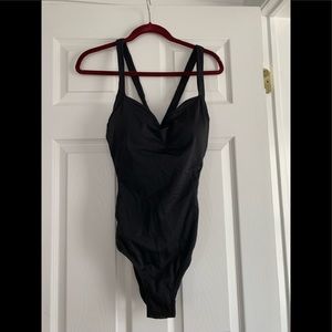 Black mesh one piece